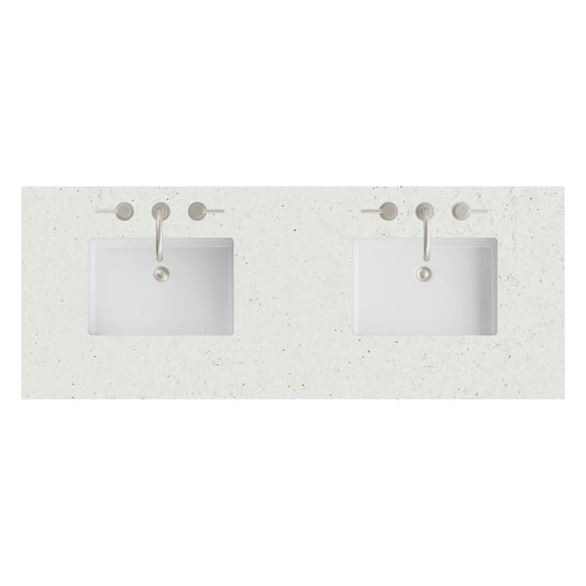 60" Double Top, 3 CM Lime Delight Silestone w/ Sink