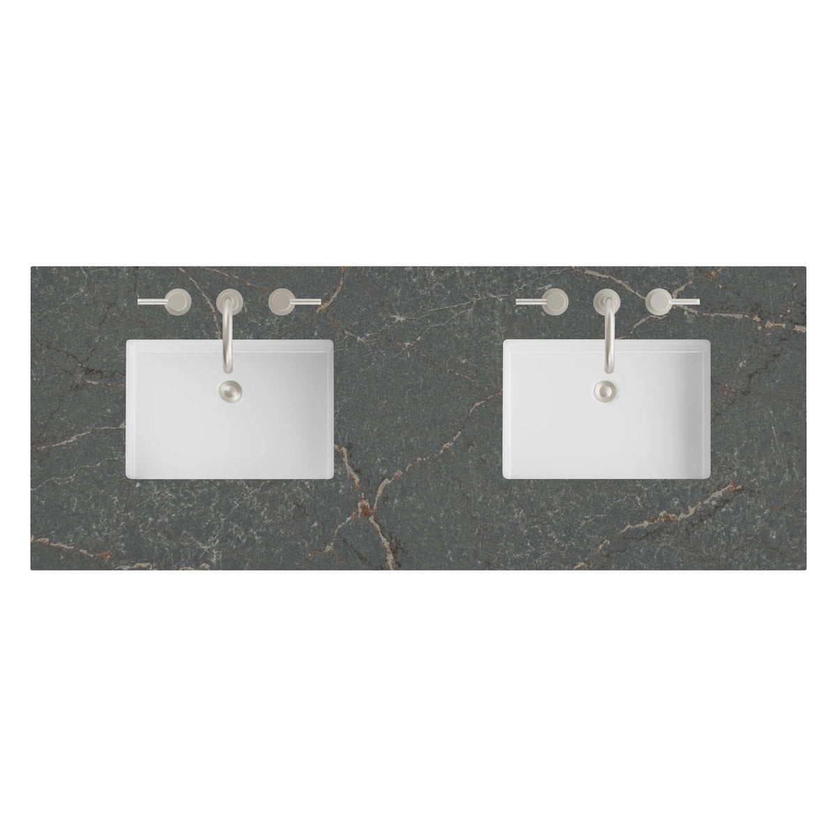 60" Double Top, 3 CM Parisien Bleu Silestone w/ Sink