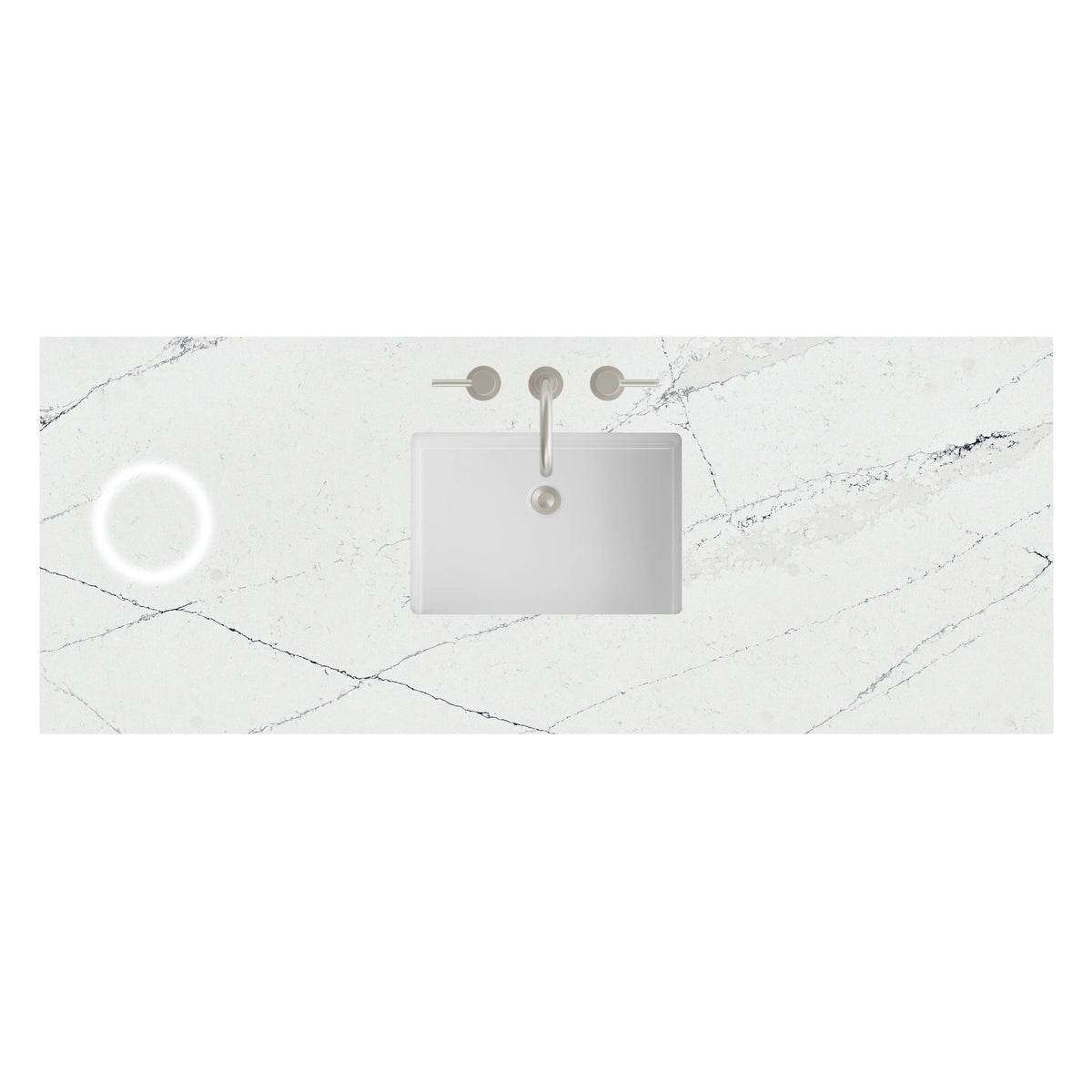 60" Single Top, 3 CM Ethereal Noctis Silestone w/ Sink & FreePower Wireless Charger