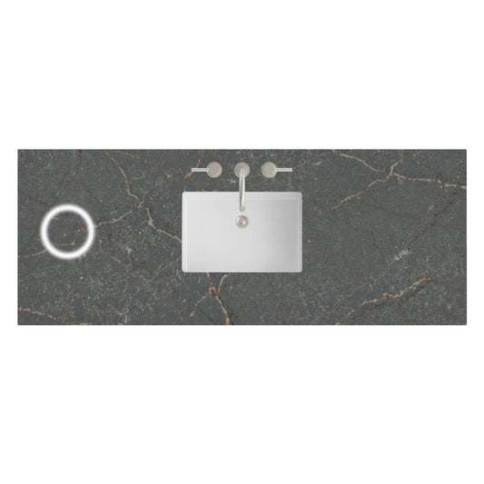 60" Single Top, 3 CM Parisien Bleu Silestone w/ Sink & FreePower Wireless Charger