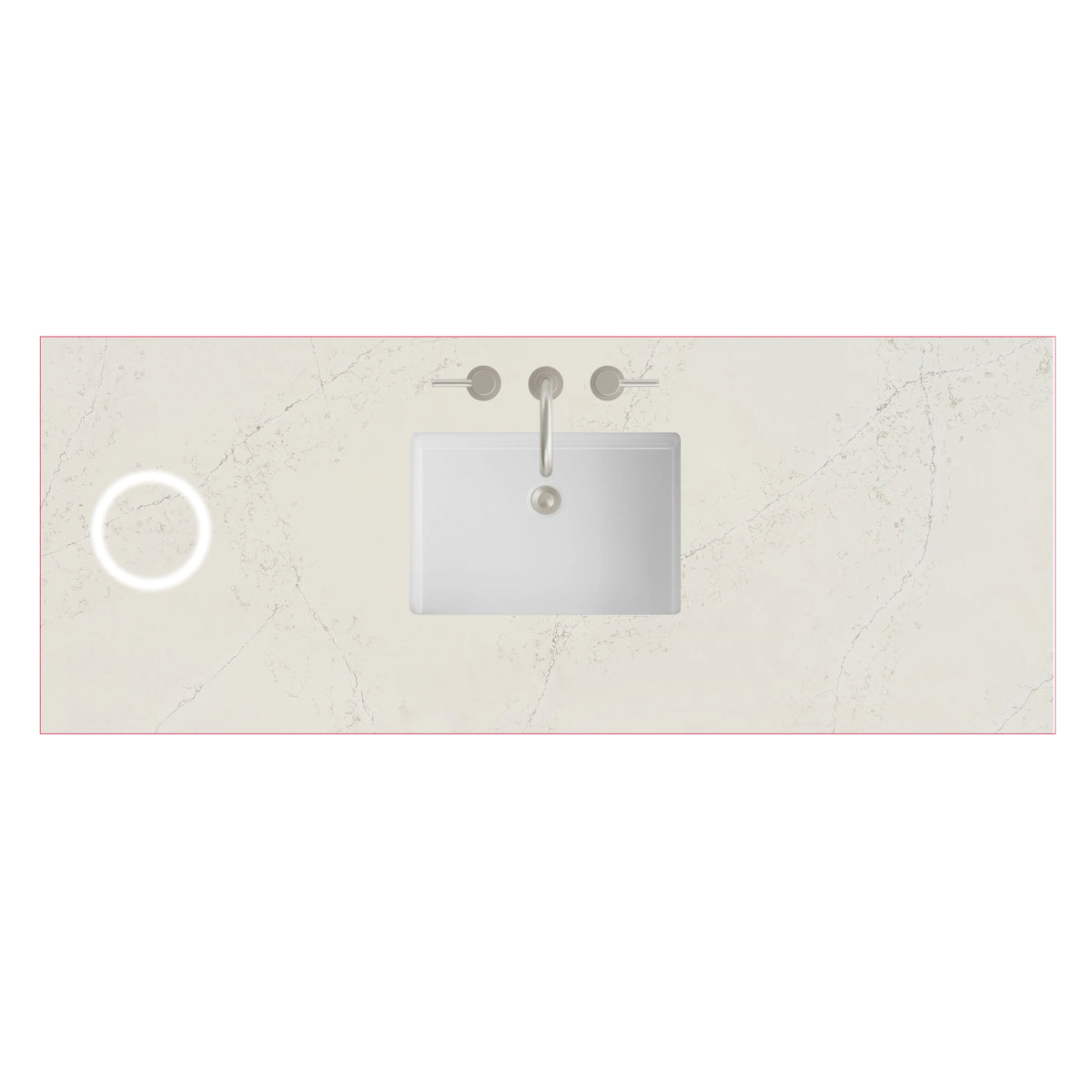 60" Single Top, 3CM Siberian Silestone w/ Sink & FreePower Wireless Charger