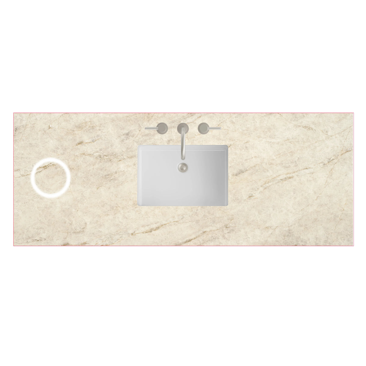 60" Single Top, 3CM Tajnar Eclos w/ Sink & FreePower Wireless Charger