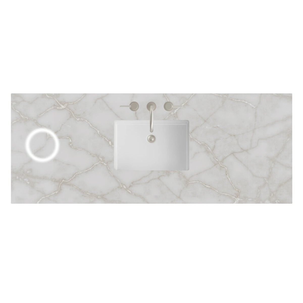 60" Single Top, 3 CM Victorian Silver Silestone w/ Sink & FreePower Wireless Charger