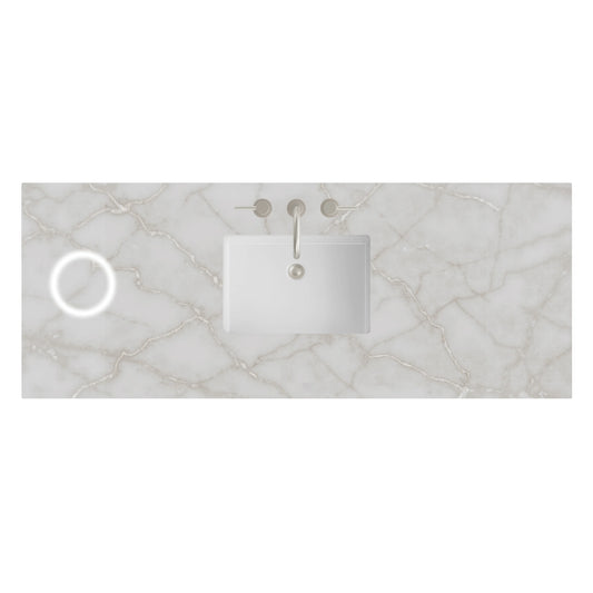 60" Single Top, 3 CM Victorian Silver Silestone w/ Sink & FreePower Wireless Charger