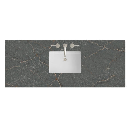 60" Single Top, 3 CM Parisien Bleu Silestone w/ Sink