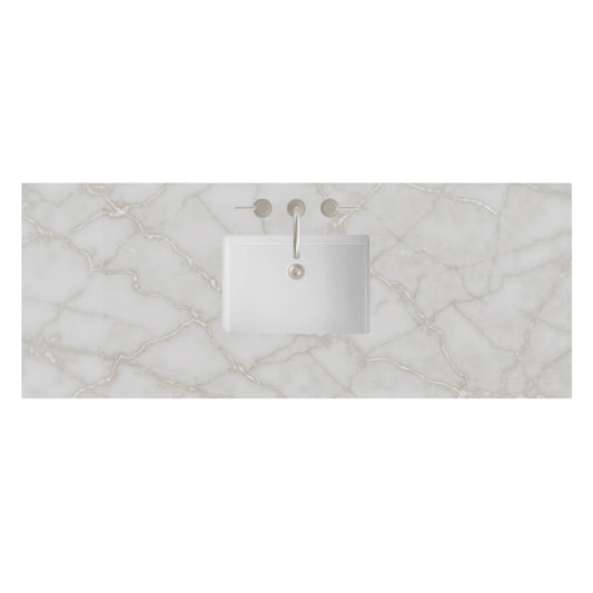 60" Single Top, 3 CM Victorian Silver Silestone w/ Sink