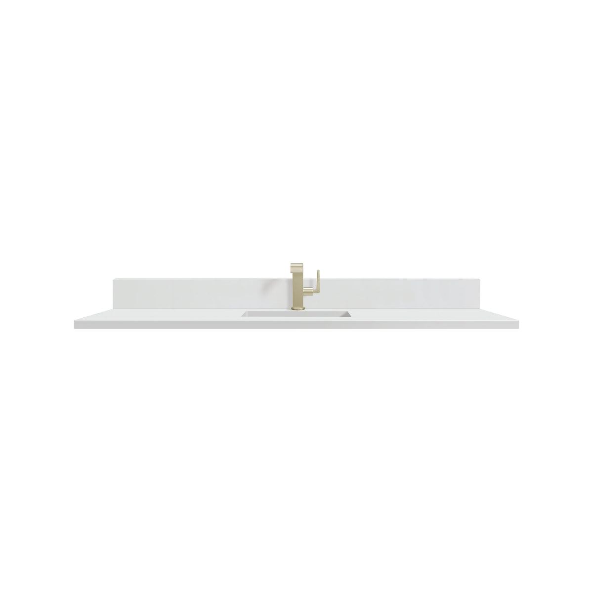 60" Single Top, Single-Hole, 3 CM White Zeus Silestone w/ Backsplash & Sink