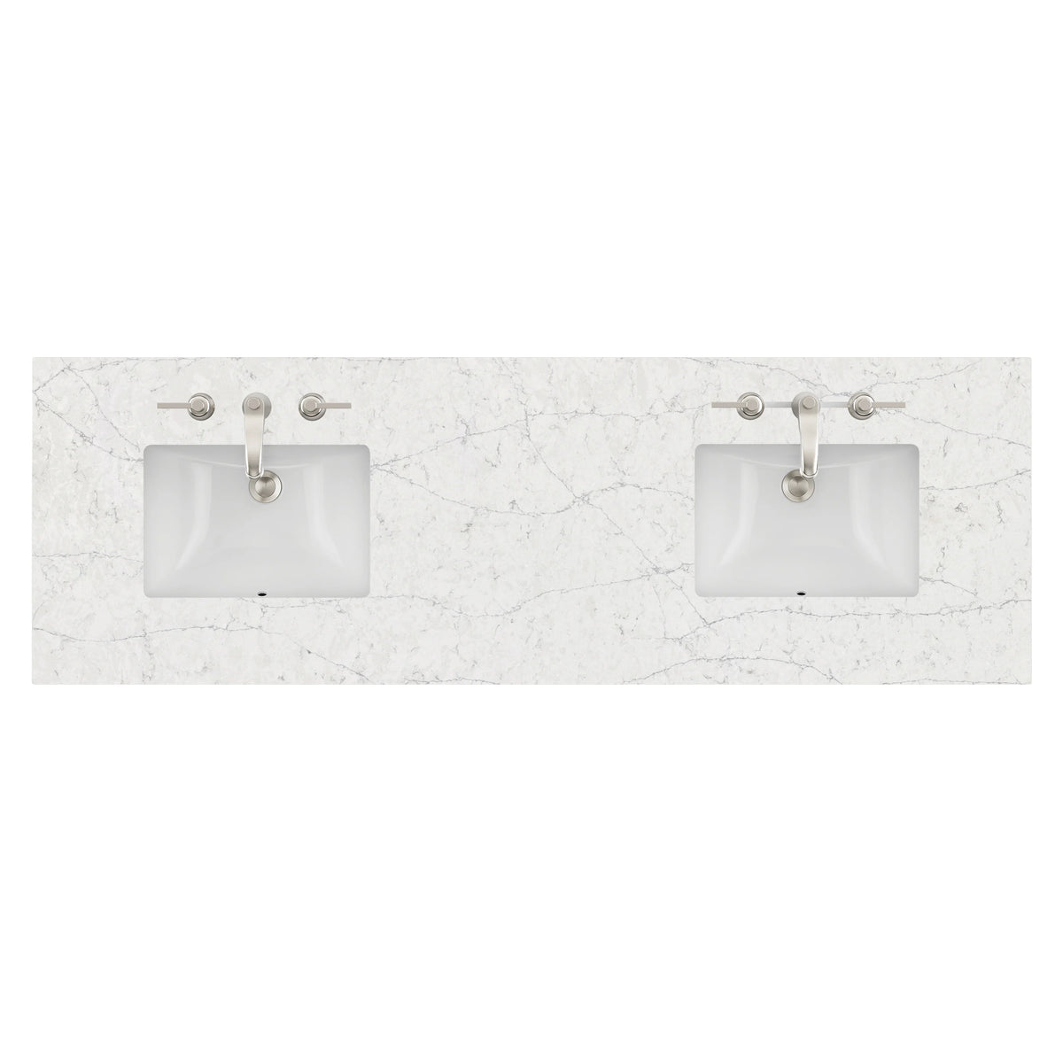 72" Double Top, 3 CM Eternal Jasmine Pearl Quartz w/ Sink