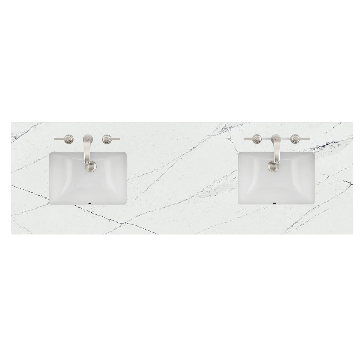 72" Double Top, 3 CM Ethereal Noctis Quartz w/ Sink