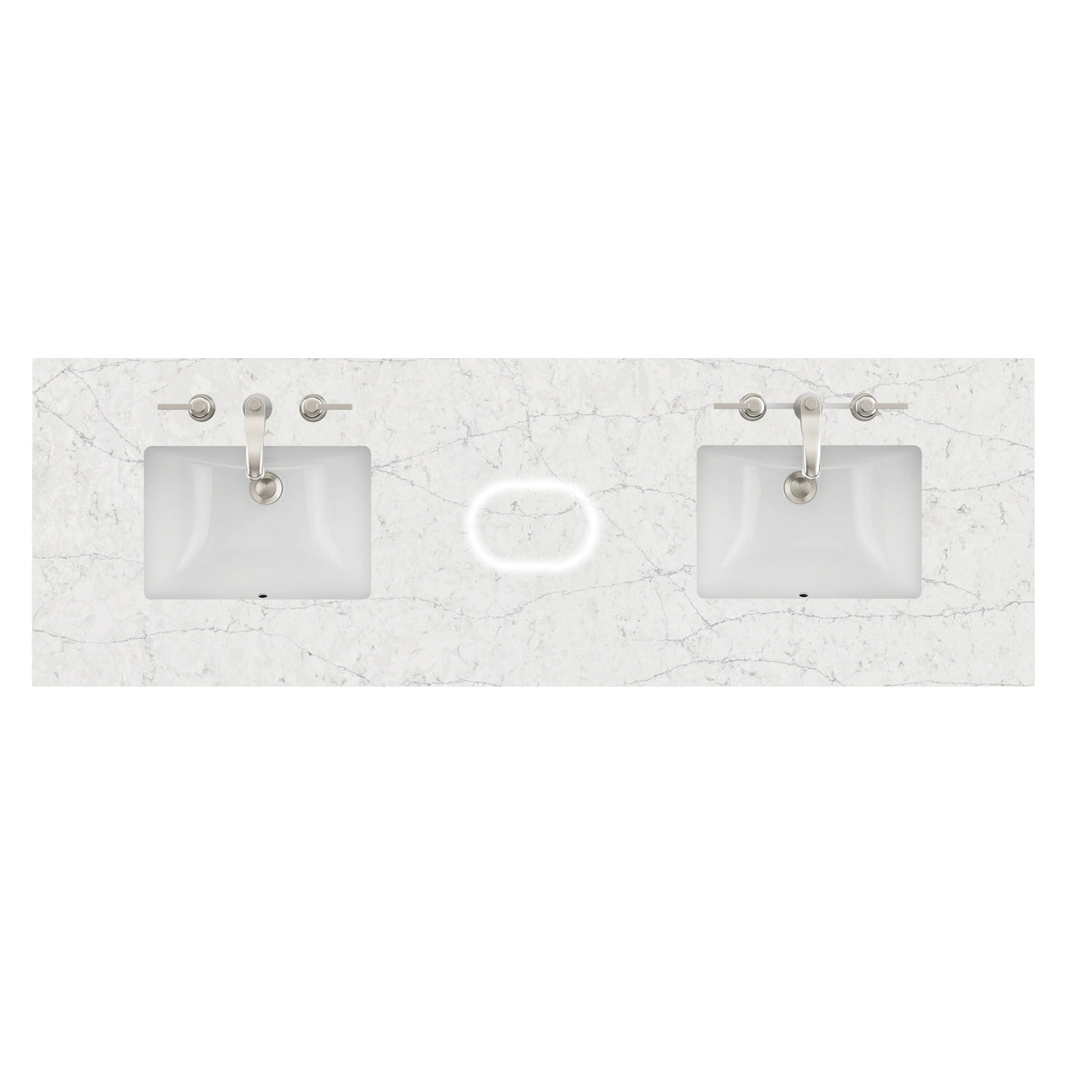 72" Double Top, 3 CM Eternal Jasmine Pearl Silestone w/ Sink & FreePower Wireless Charger (040)