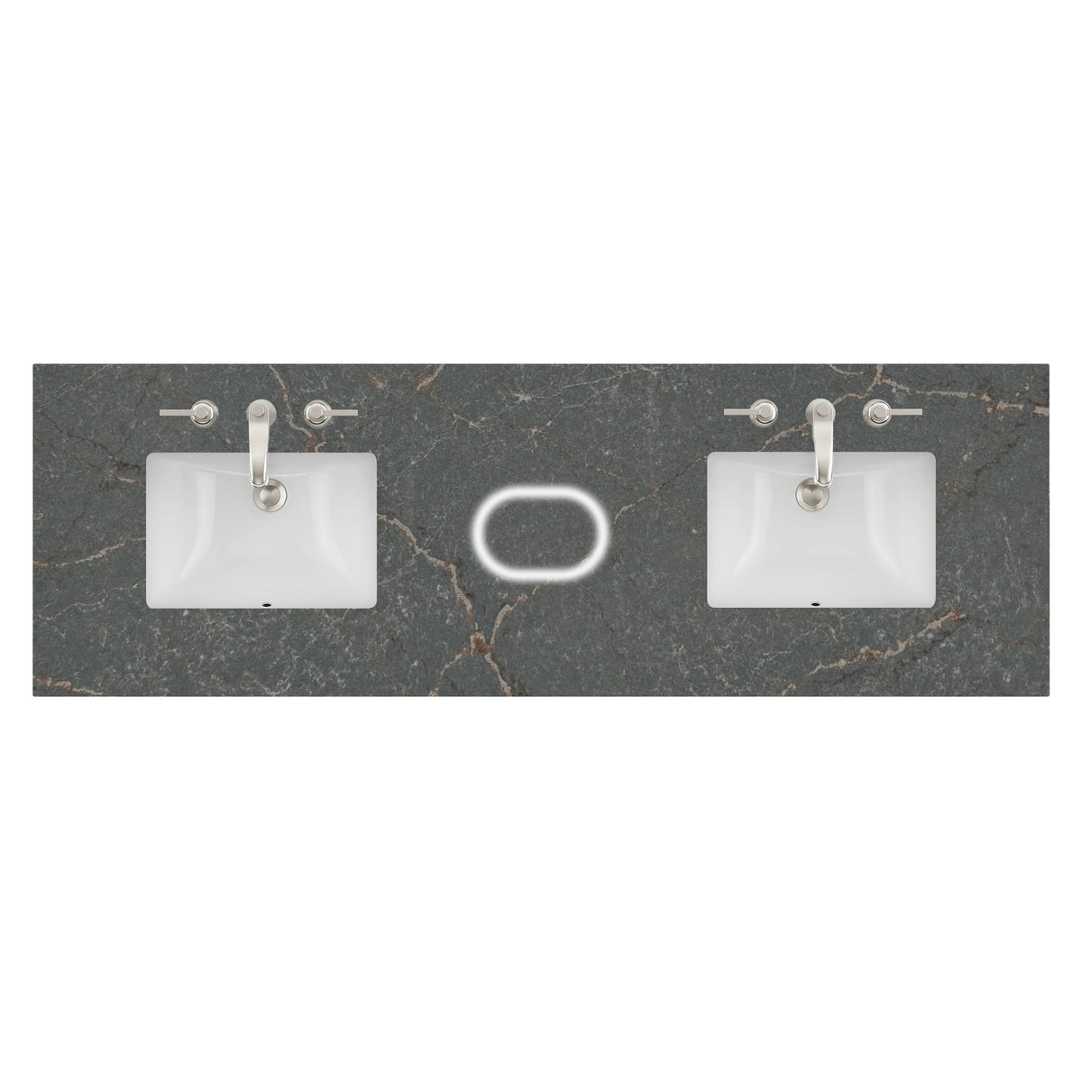 72" Double Top, 3 CM Parisien Bleu Silestone w/ Sink & FreePower Wireless Charger (040)