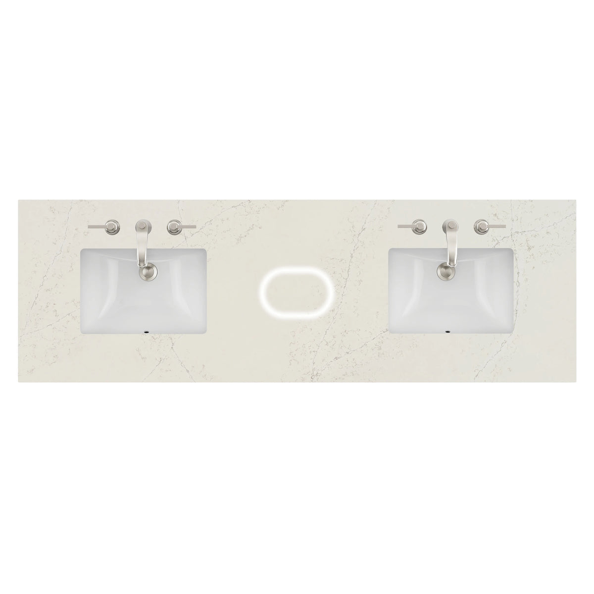 72" Double Top, 3CM Siberian Silestone w/ Sink & FreePower Wireless Charger
