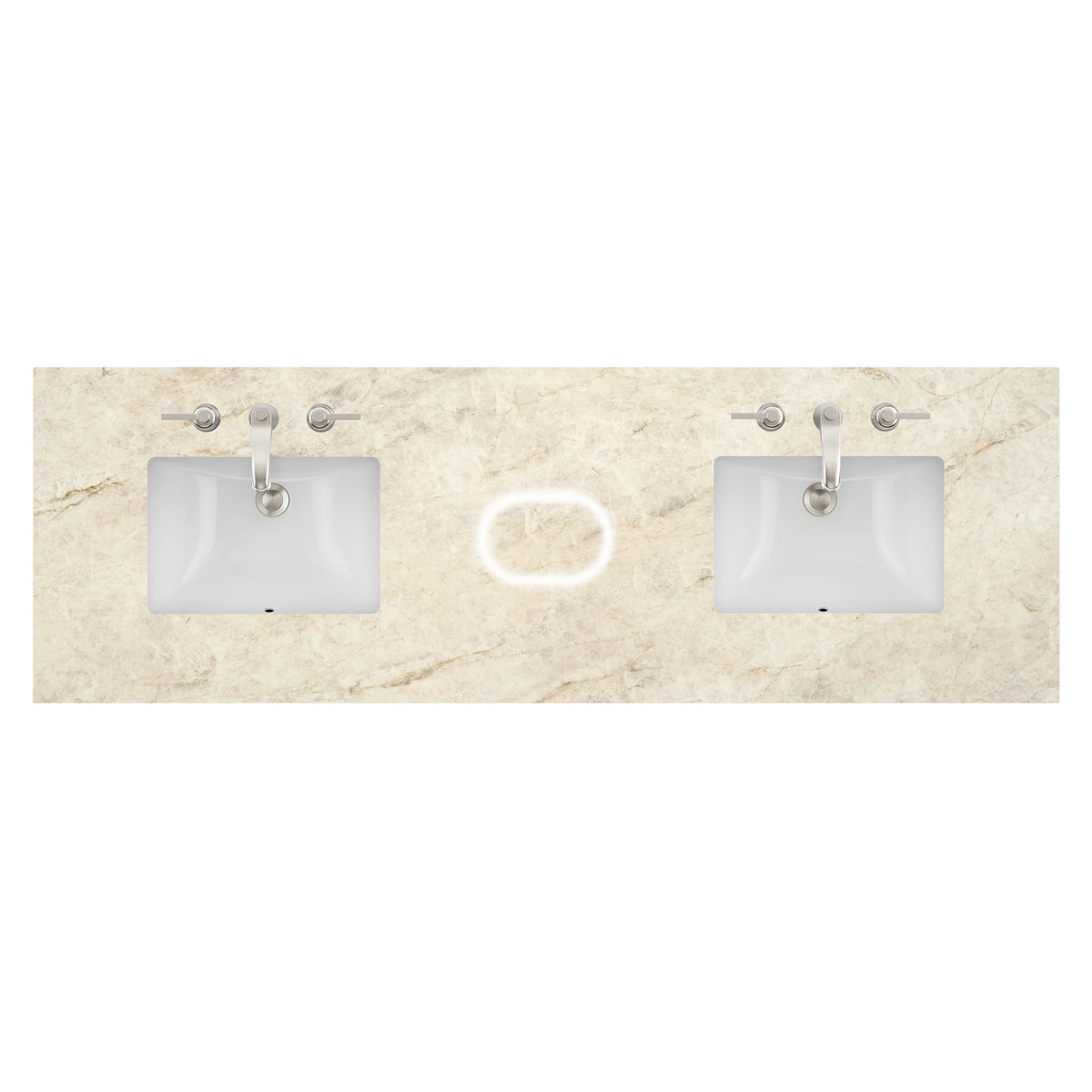 72" Double Top, 3CM Tajnar Eclos w/ Sink & FreePower Wireless Charger