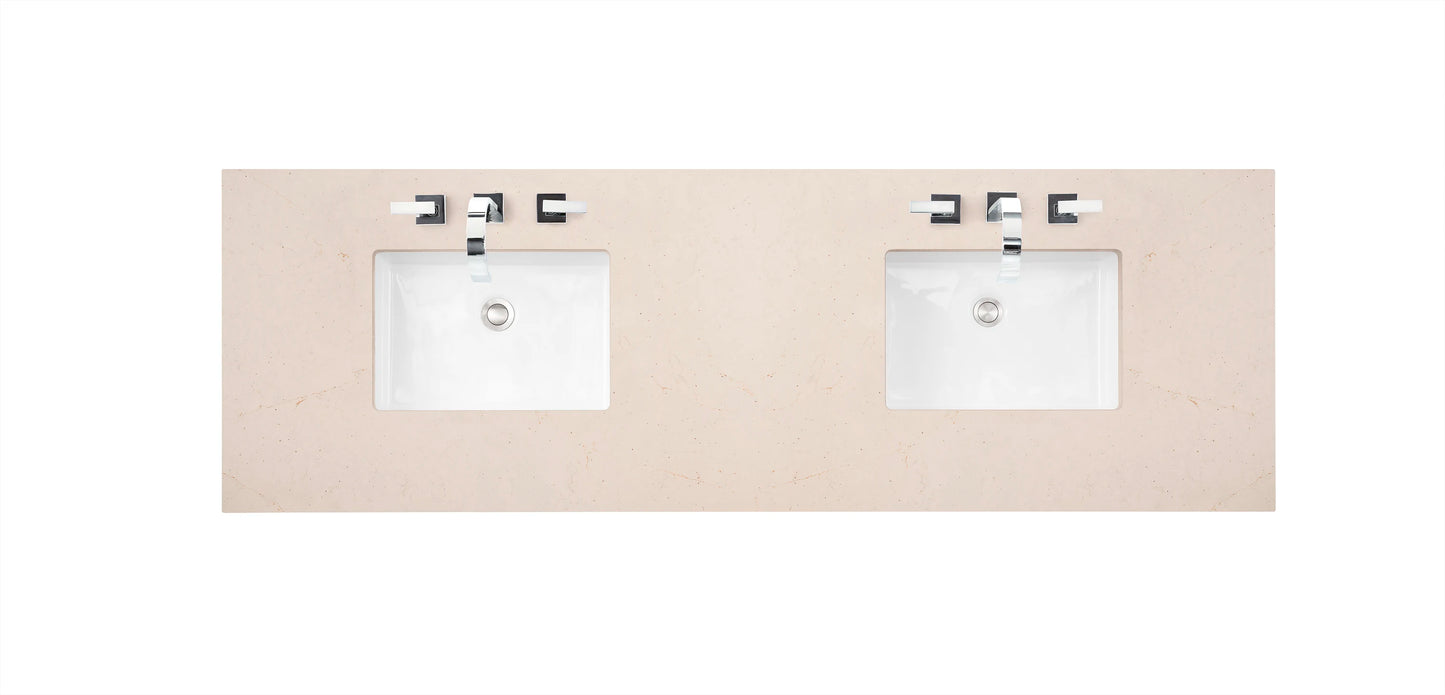 Renovate for Less Atlanta 72" Double Top, 3 CM Eternal Marfil Silestone w/ Sink