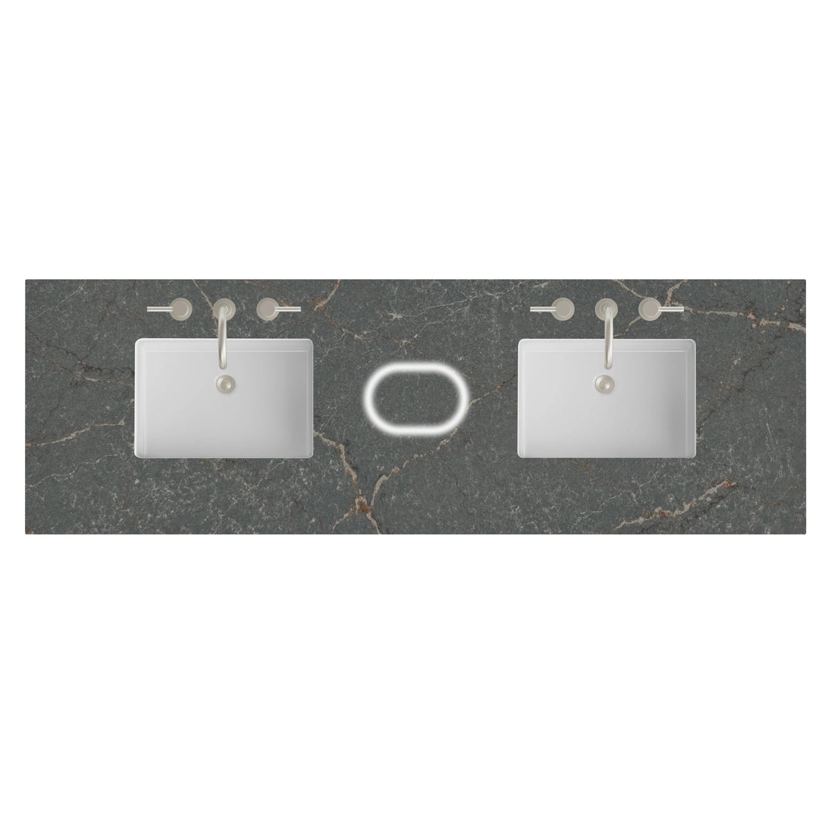 72" Double Top, 3 CM Parisien Bleu Silestone w/ Sink & FreePower Wireless Charger