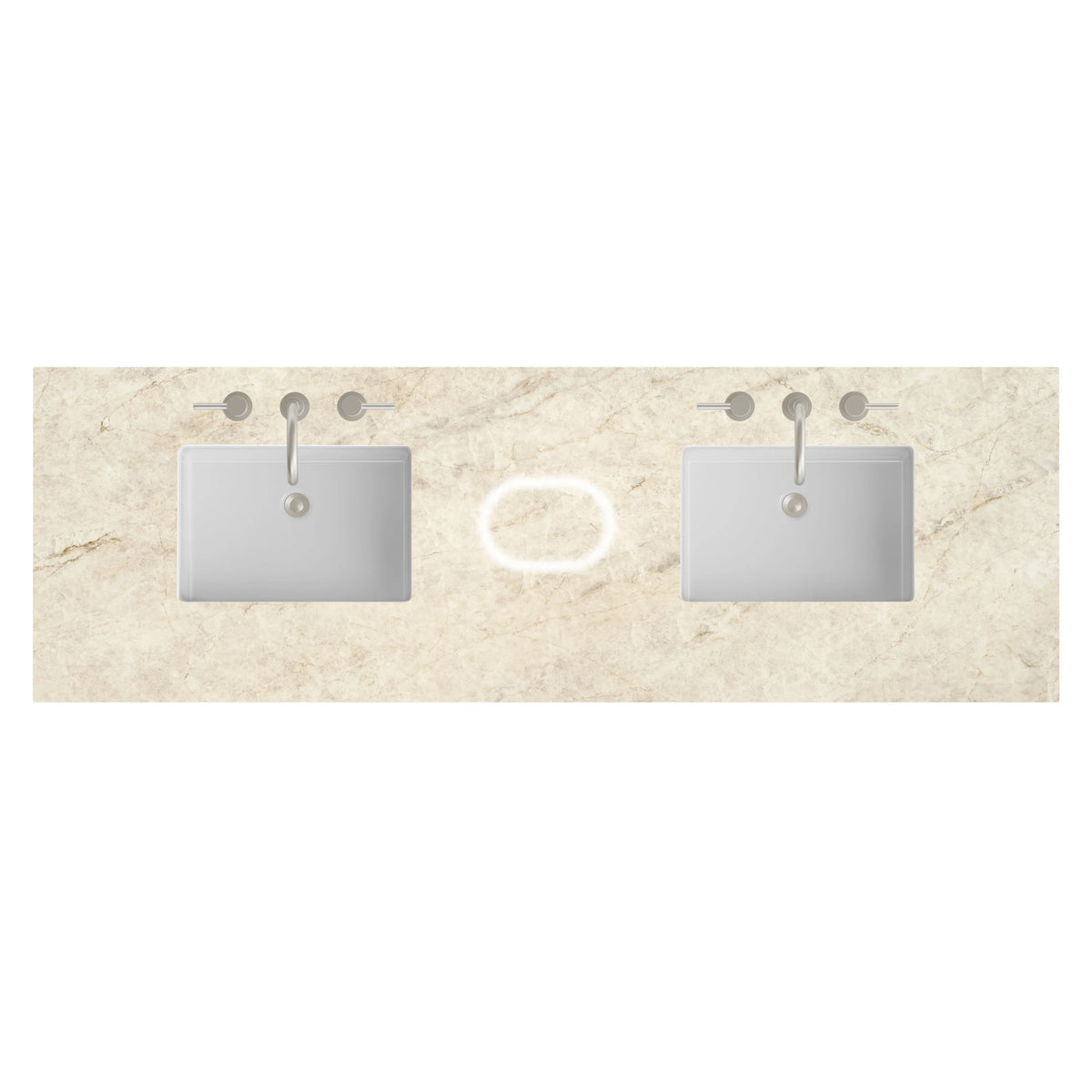 72" Double Top, 3CM Tajnar Eclos w/ Sink & FreePower Wireless Charger