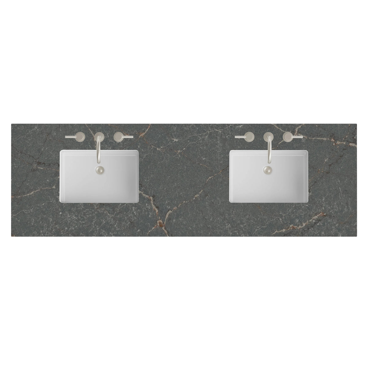 72" Double Top, 3 CM Parisien Bleu Silestone w/ Sink