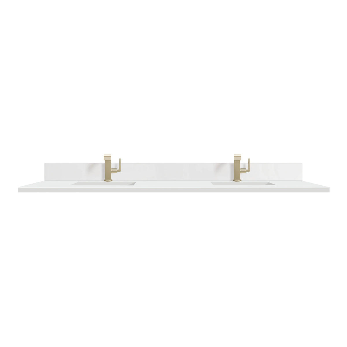 72" Double Top, Single-Hole, 3 CM White Zeus Silestone w/ Backsplash & Sink