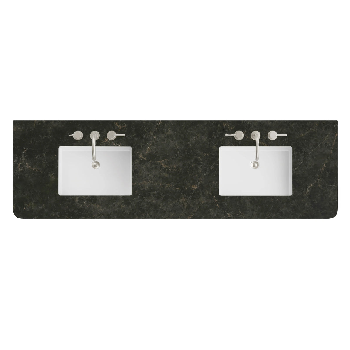 72" Double Radius Cut Top, Widespread 3CM Phantome Eclos w/ Sink