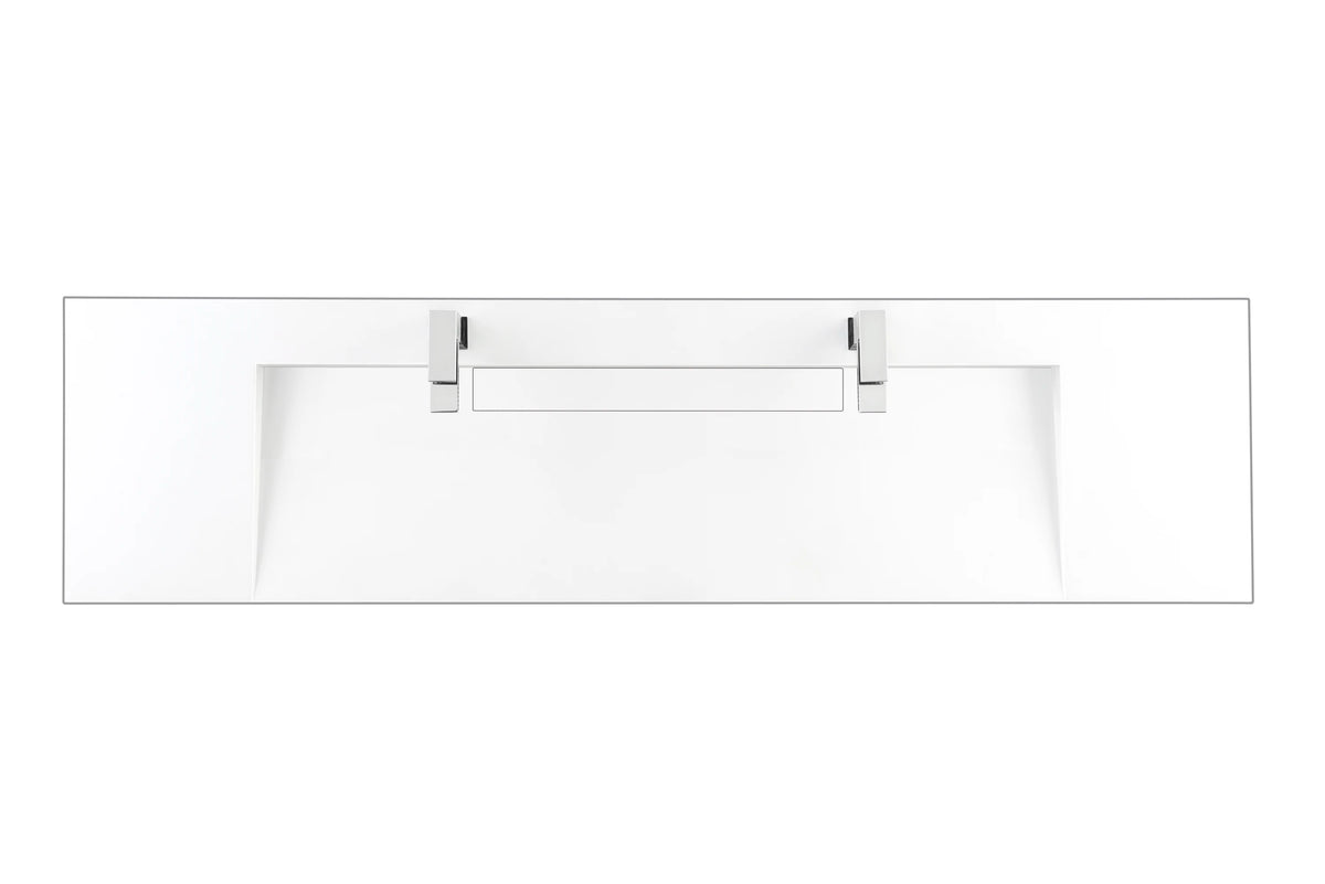 72" Double Top, Composite Stone, Glossy White Finish
