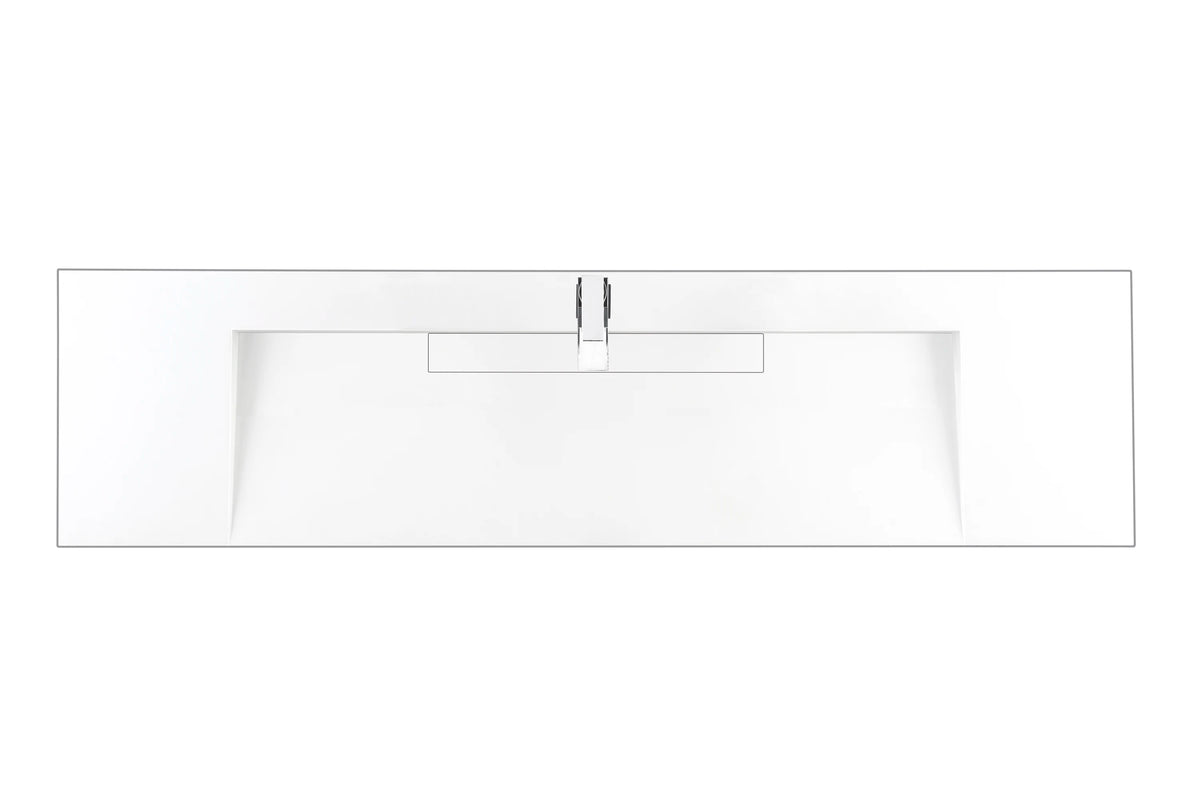 72" Single Top, Composite Stone, Glossy White Finish