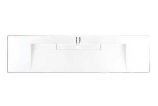 72" Single Top, Composite Stone, Glossy White Finish