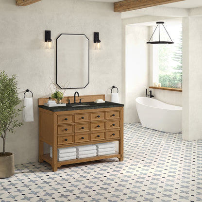 Renovate for Less Atlanta Malibu 48" Single Vanity, Amber Birch, w/ 3 CM Phantome Eclos Top