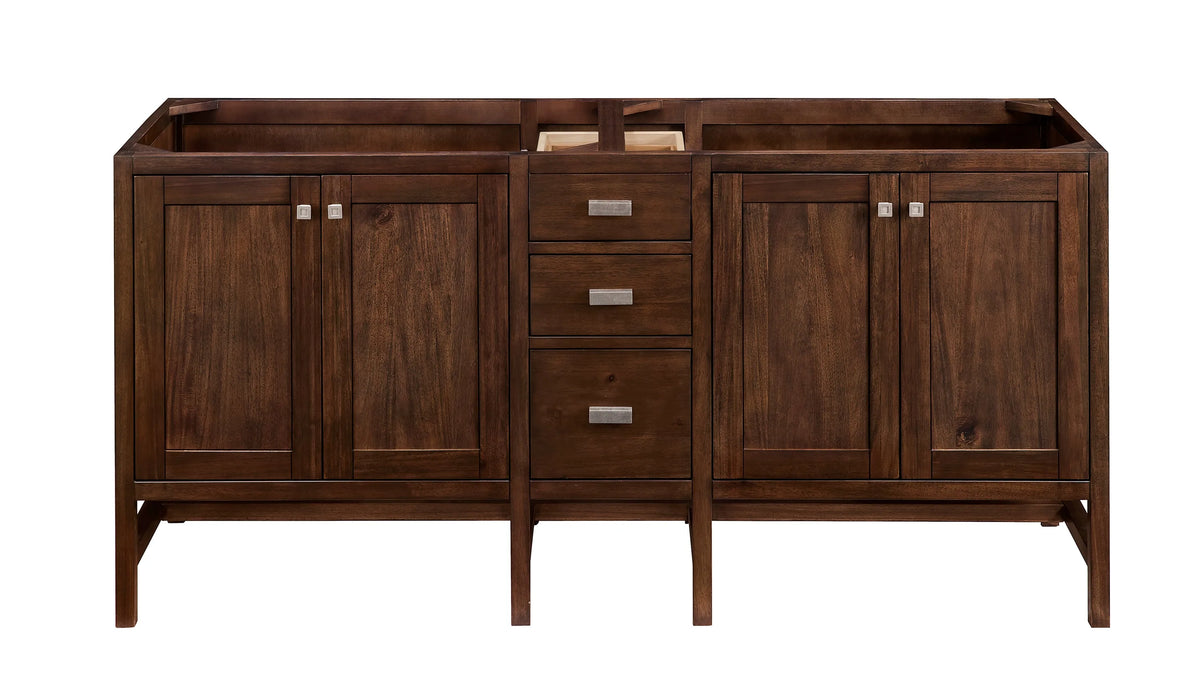 Addison 72" Double Vanity, Mid-Century Acacia w/ 3 CM Eternal Jasmine Pearl Silestone Top