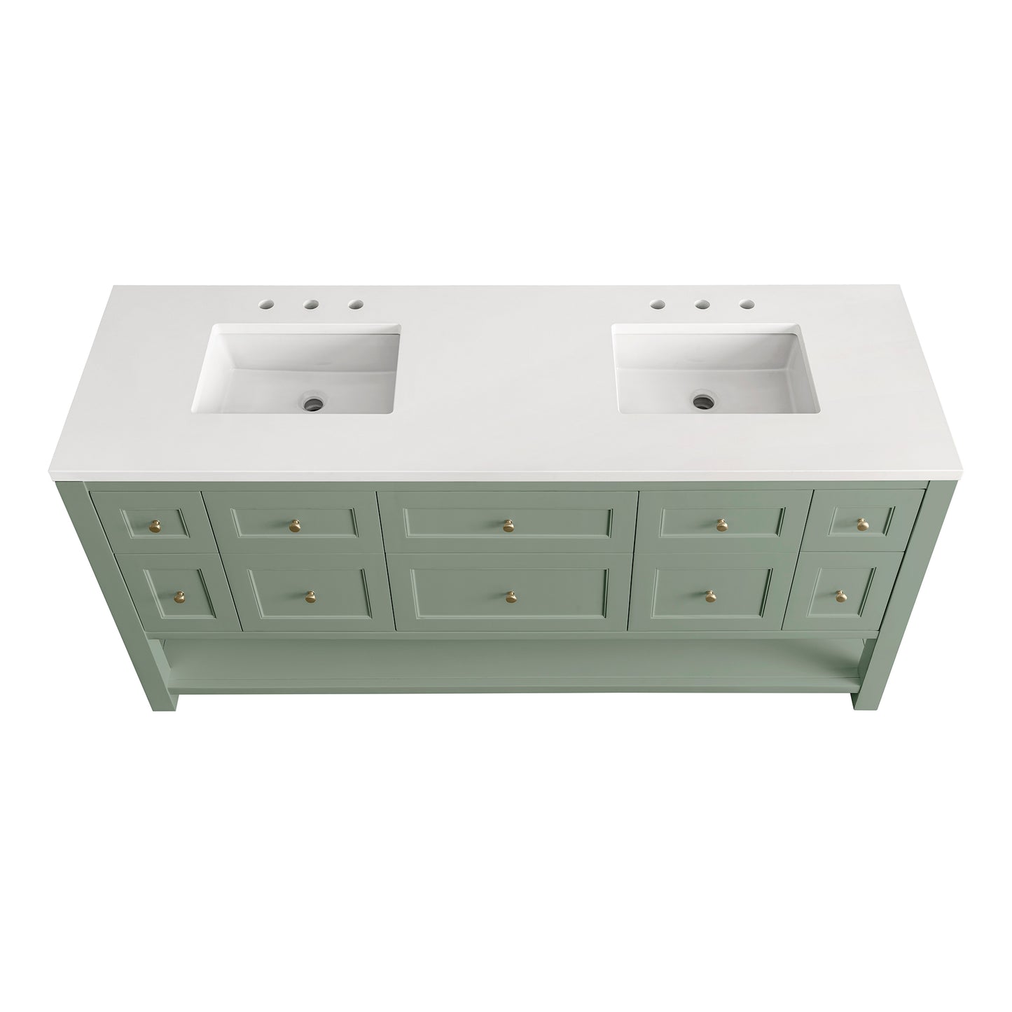 Renovate for Less Atlanta Breckenridge 72" Double Vanity Base Only, Smokey Celadon