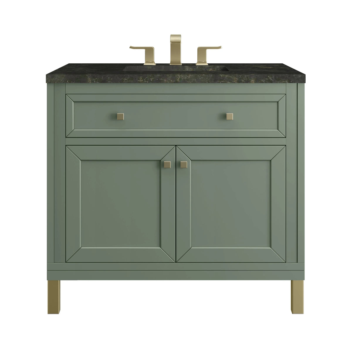 Chicago 36" Single Vanity, Smokey Celadon, w/ 3 CM Phantome Eclos Top