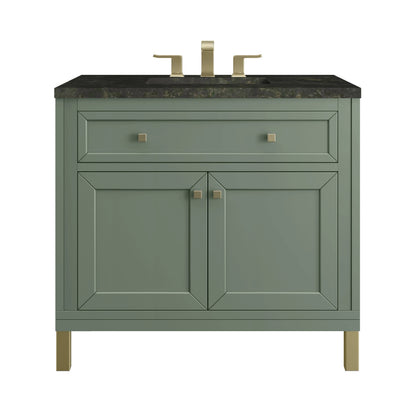 Chicago 36" Single Vanity, Smokey Celadon, w/ 3 CM Phantome Eclos Top