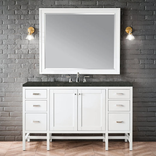 Addison 60" Single Vanity, Glossy White, w/ 3 CM Phantome Eclos Top