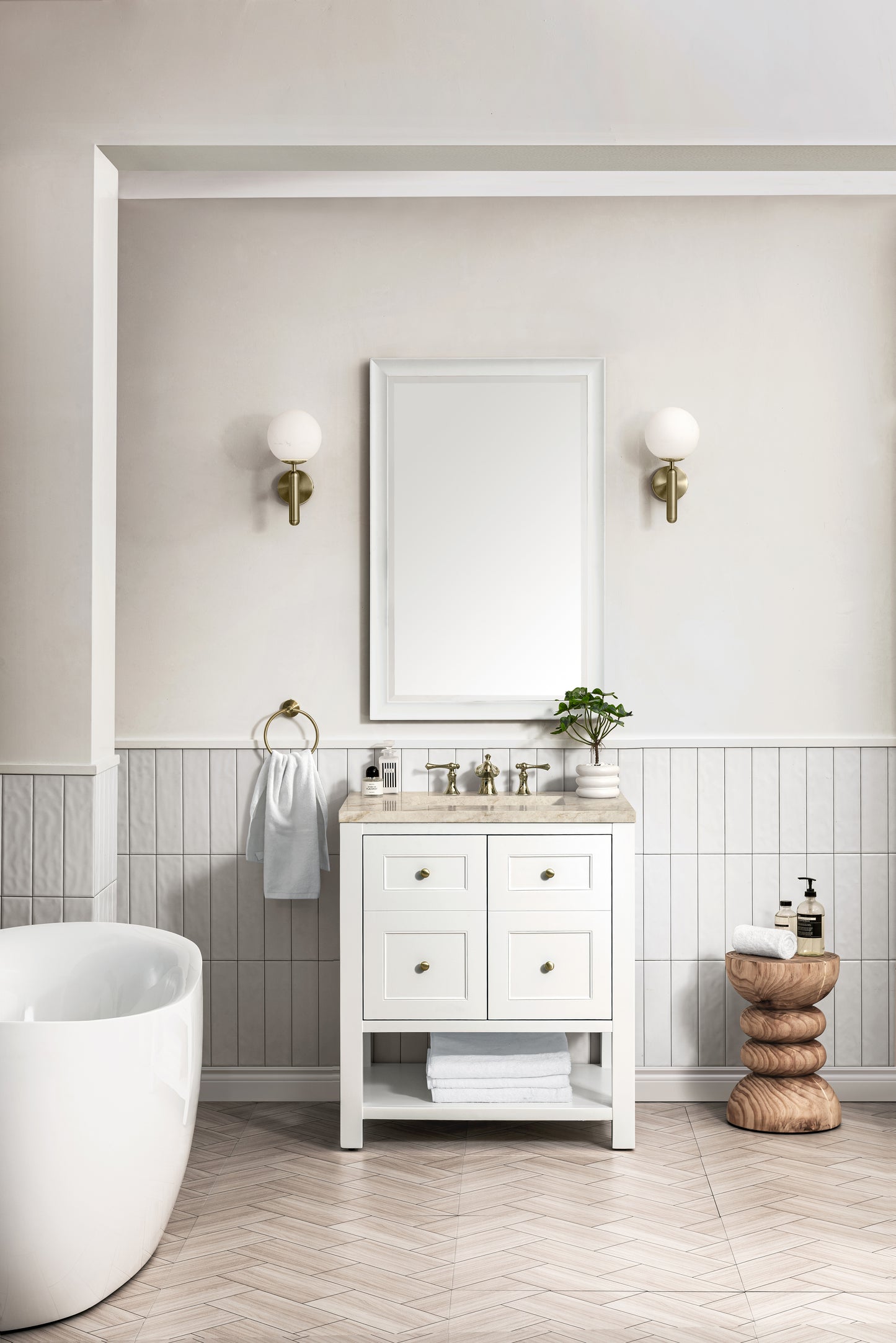 Renovate for Less Atlanta Breckenridge 30" Single Vanity, Bright White, w/ 3 CM Tajnar Eclos Top