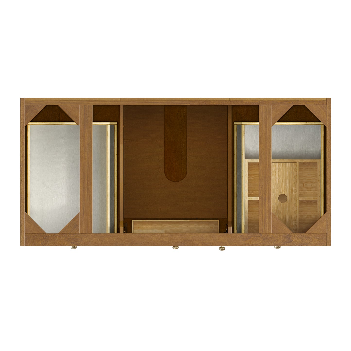Renovate for Less Atlanta Laurent 48" Single Vanity, Honey Oak w/ 3 CM Siberian Silestone Top w/FreePower Wireless Charger