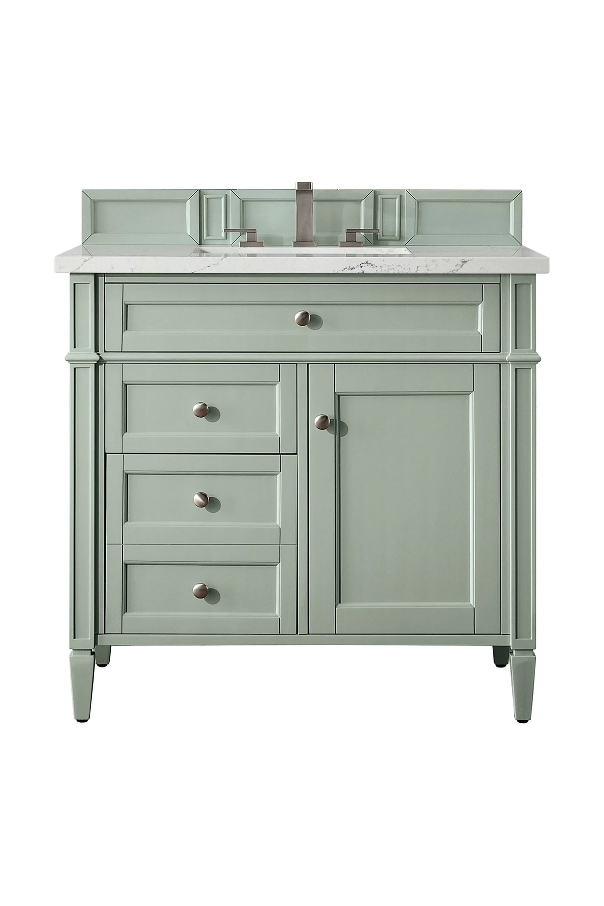 Brittany 36" Single Vanity, Sage Green w/ 3 CM Ethereal Noctis Silestone Top