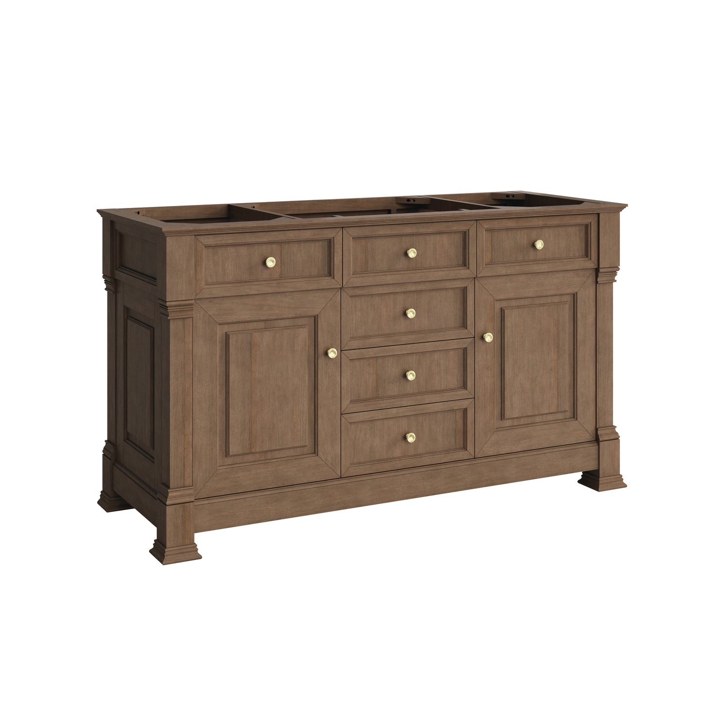 Renovate for Less Atlanta Brookfield 60" Single Vanity, Pecan, w/ 3 CM Phantome Eclos Top