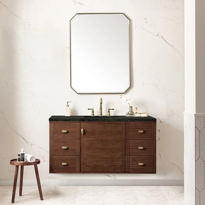 Amberly 48" Single Vanity, Mid-Century Walnut, w/ 3 CM Phantome Eclos Top