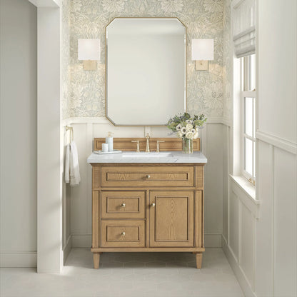 Lorelai 36" Single Vanity, Light Natural Oak w/ 3 CM Ethereal Noctis Silestone Top