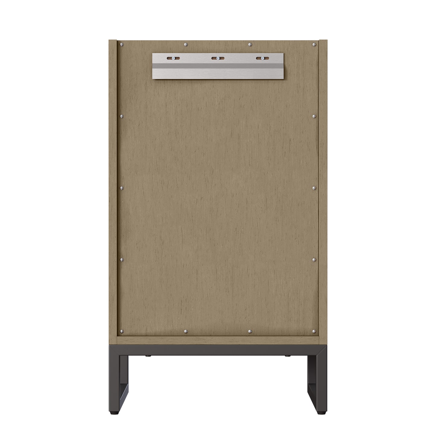 Renovate for Less Atlanta Chianti 20" Single Vanity, Walnut Whisper, Matte Black, w/ White Glossy Composite Stone Top