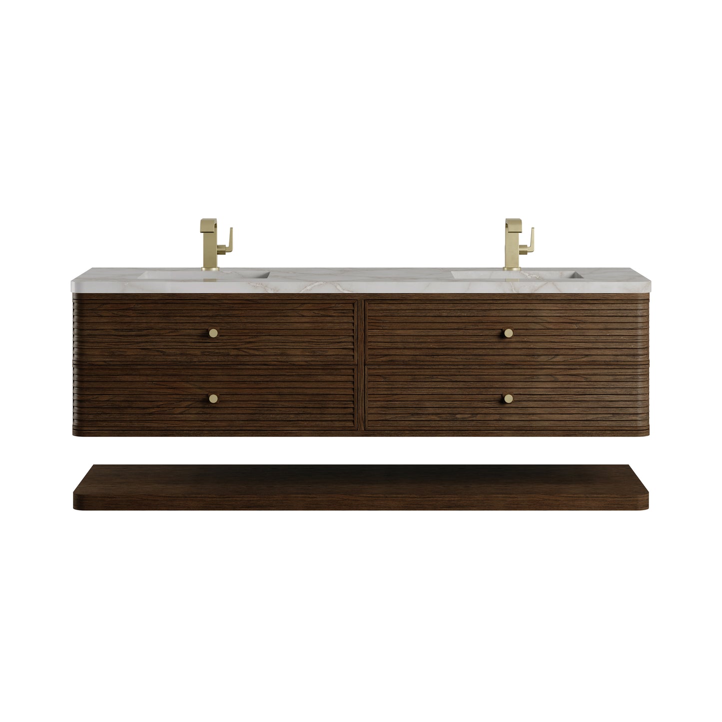Renovate for Less Atlanta Allamari 72" Double Vanity, Sable w/ Single Hole 3 CM Victorian Silver Silestone Top