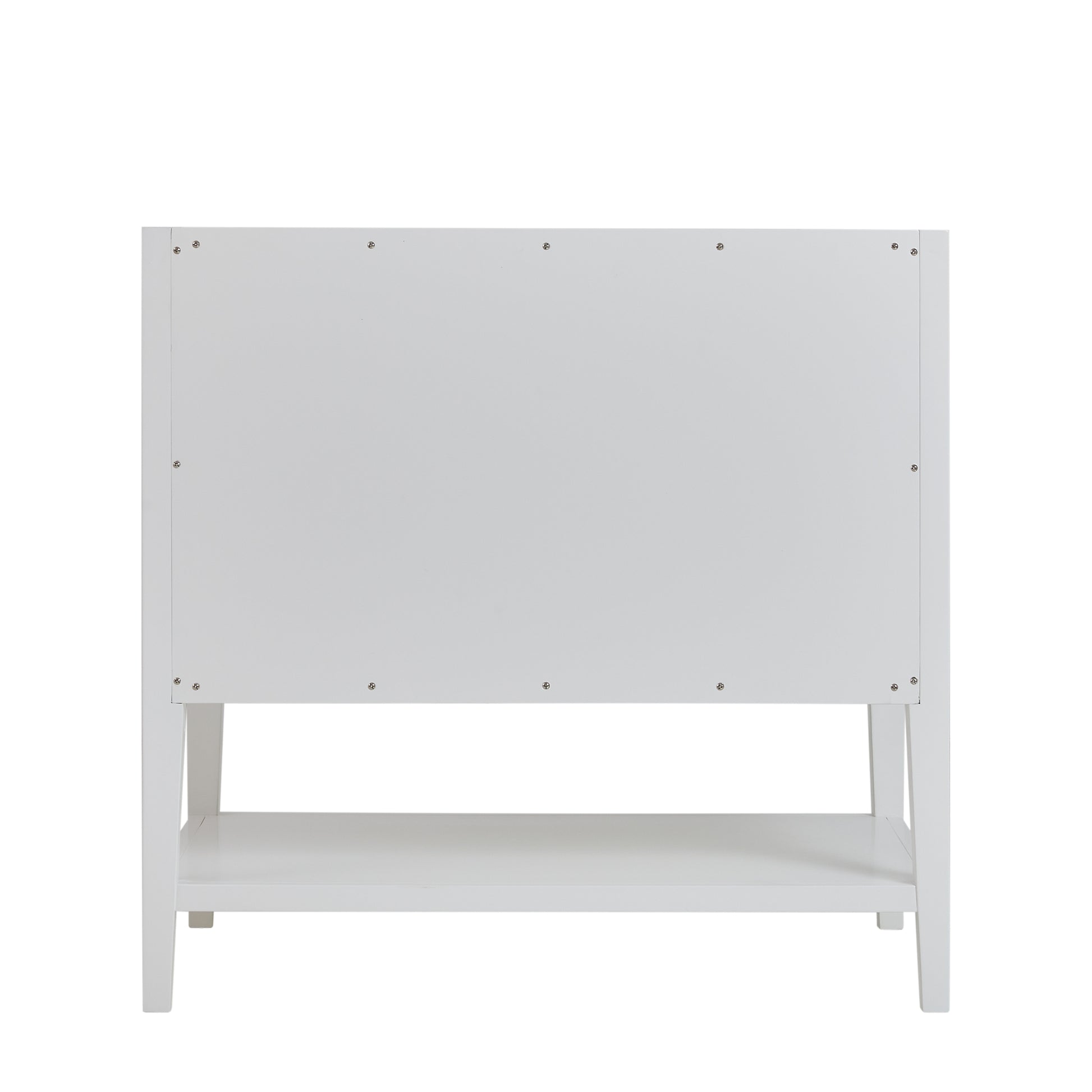 Renovate for Less Atlanta Olena 36" Single Vanity, Light Mappa Burl and Polished White, w/ 3 CM Tajnar Eclos Top
