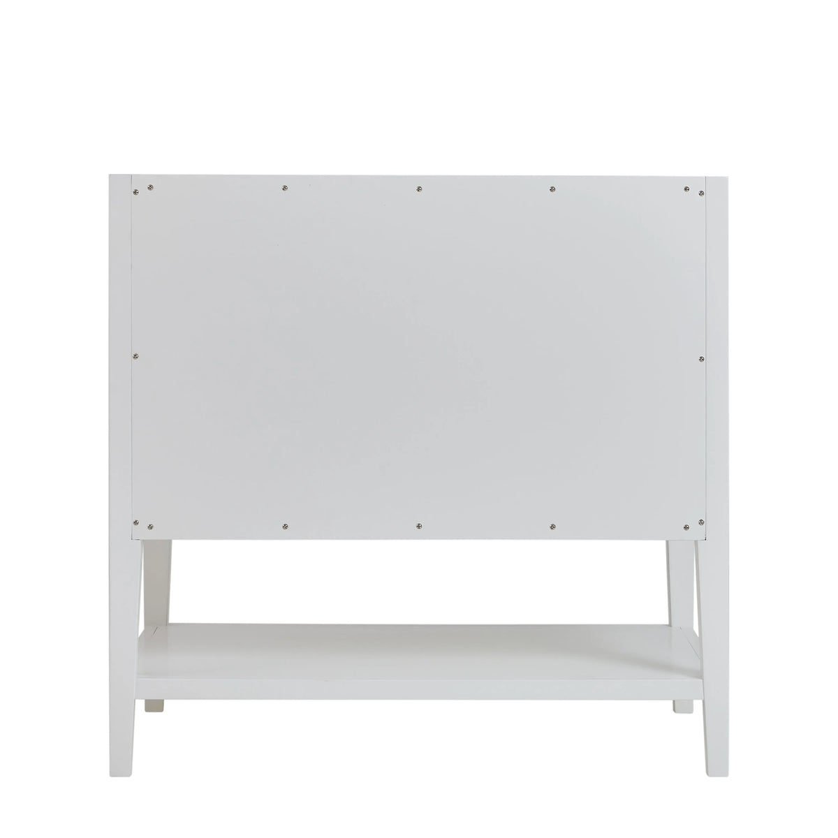 Olena 36" Single Vanity, Light Mappa Burl and Polished White, w/ 3 CM Tajnar Eclos Top