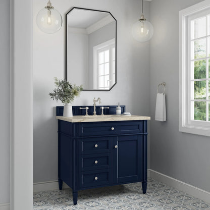 Brittany 36" Single Vanity, Victory Blue, w/ 3 CM Tajnar Eclos Top