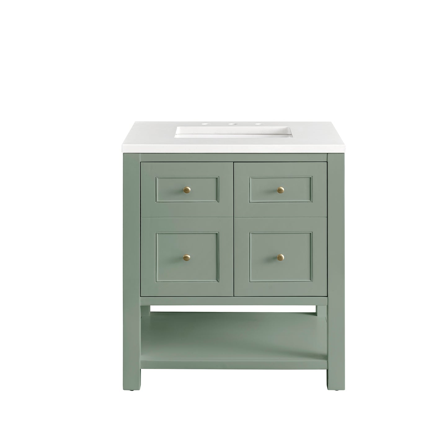 Renovate for Less Atlanta Breckenridge 30" Single Vanity, Smokey Celadon w/ 3 CM White Zeus Top