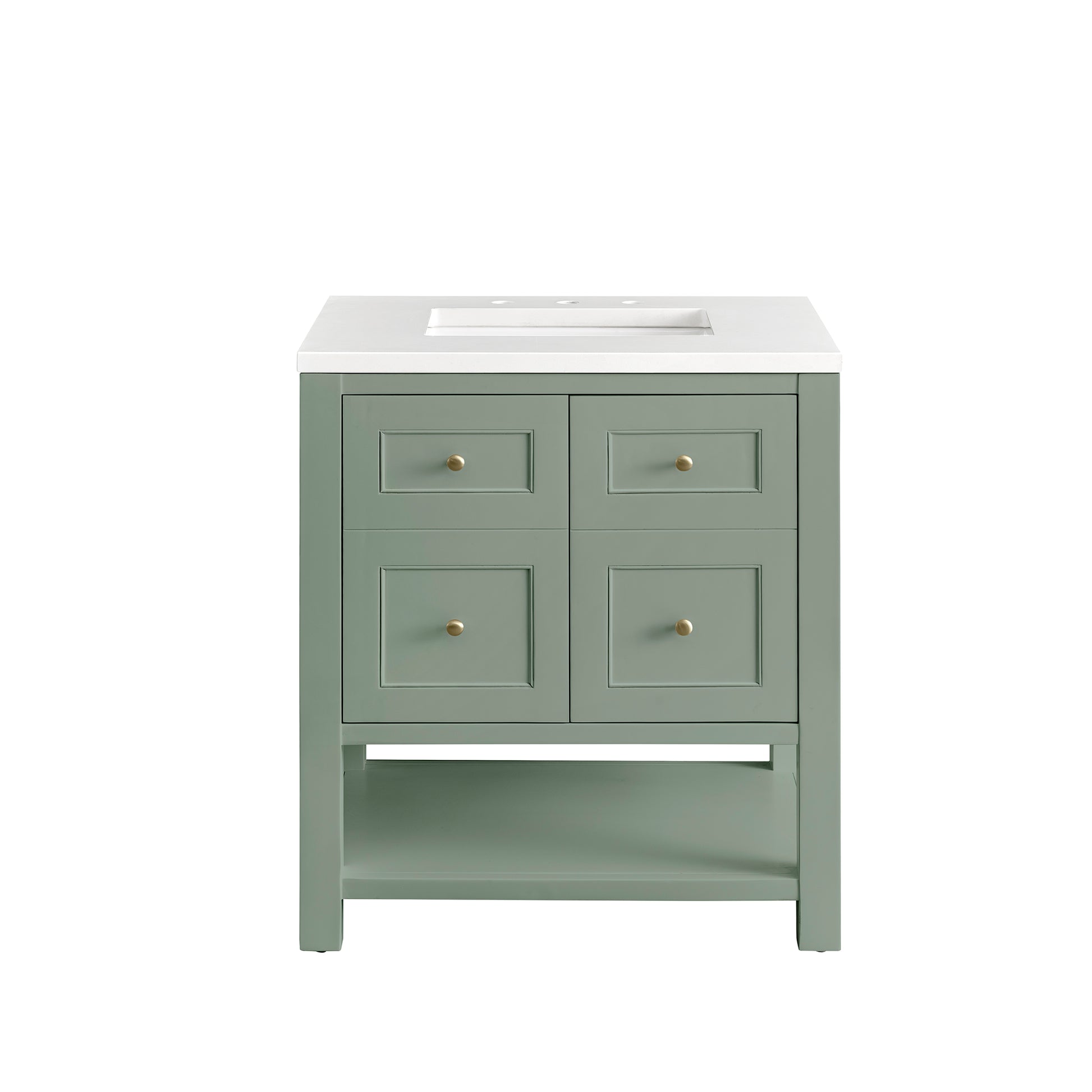 Renovate for Less Atlanta Breckenridge 30" Single Vanity, Smokey Celadon w/ 3 CM White Zeus Top