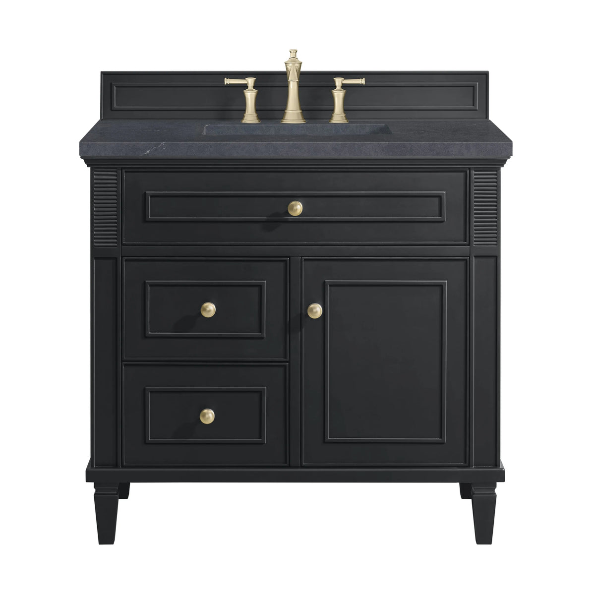 Lorelai 36" Single Vanity, Black Onyx w/ 3 CM Charcoal Soapstone Silestone Top