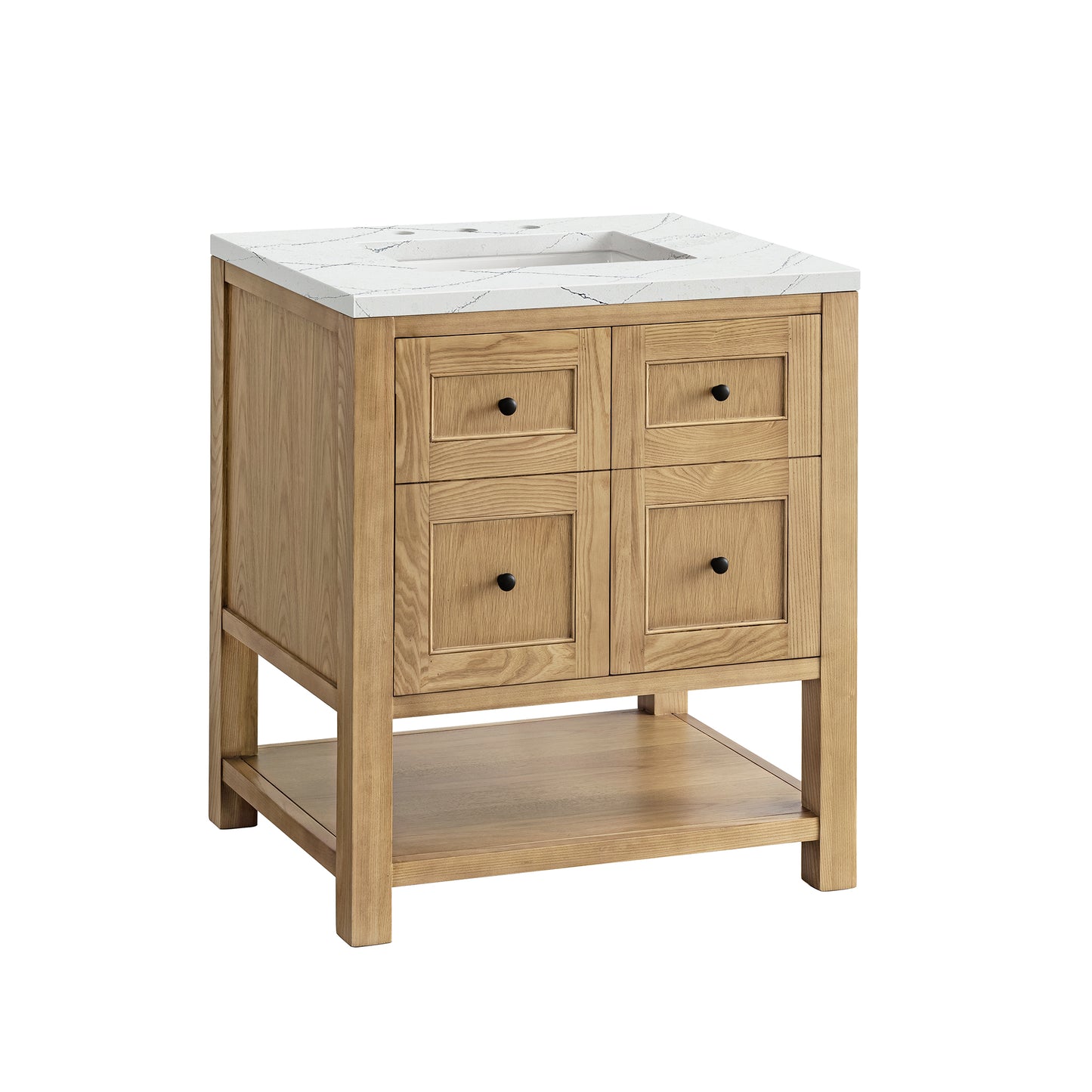 Renovate for Less Atlanta Breckenridge 30" Single Vanity, Light Natural Oak w/ 3 CM Ethereal Noctis Top