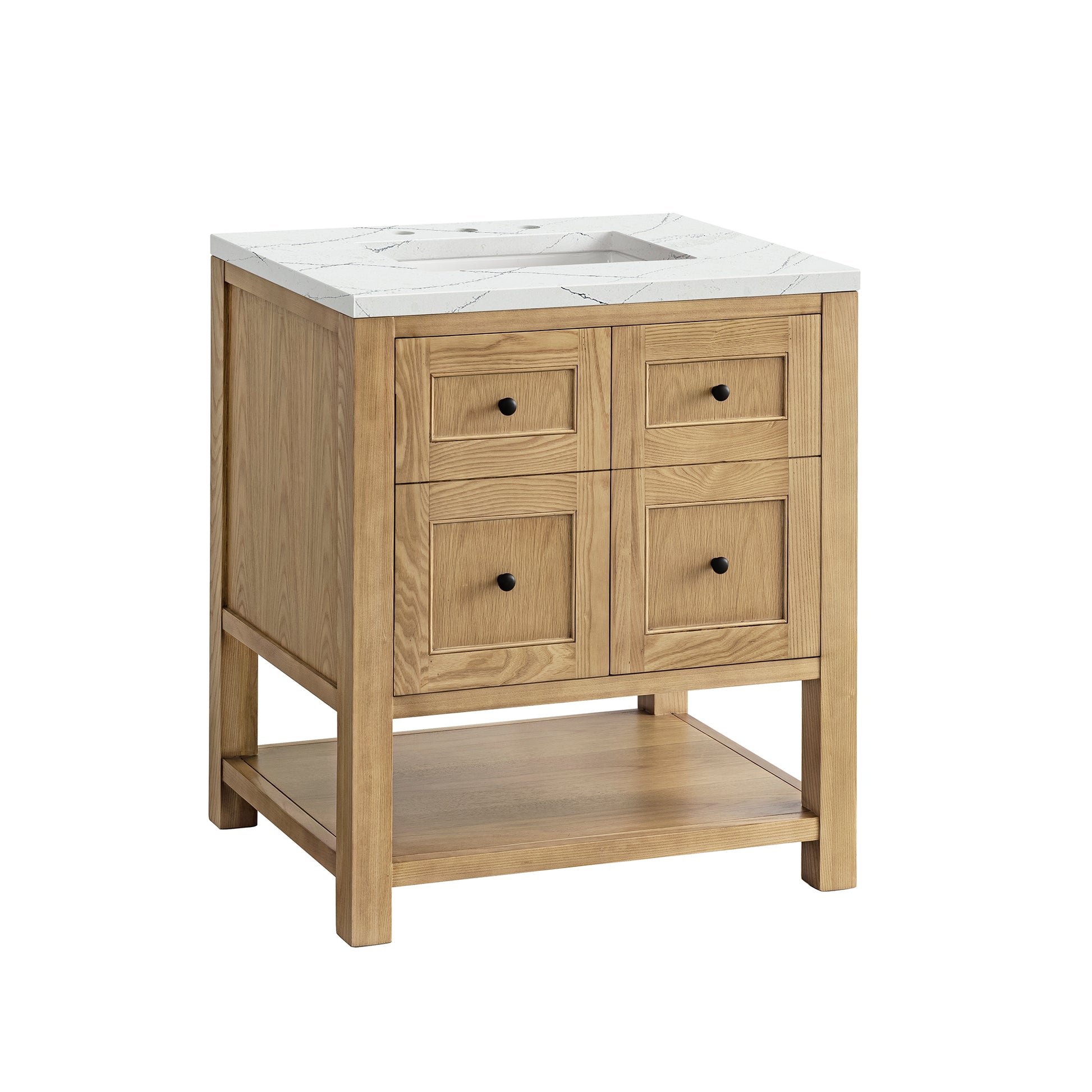 Renovate for Less Atlanta Breckenridge 30" Single Vanity, Light Natural Oak w/ 3 CM Ethereal Noctis Top