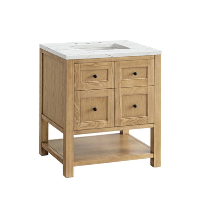 Renovate for Less Atlanta Breckenridge 30" Single Vanity, Light Natural Oak w/ 3 CM Ethereal Noctis Top