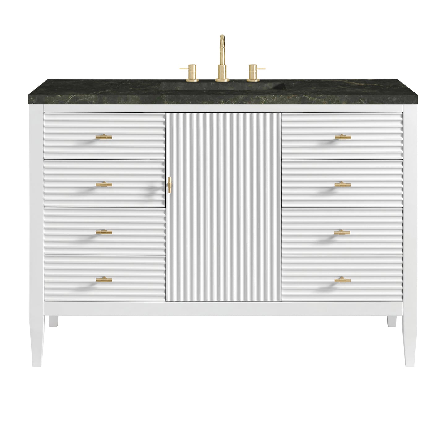 Renovate for Less Atlanta Myrrin 48" Single Vanity, Bright White, w/ 3 CM Phantome Eclos Top